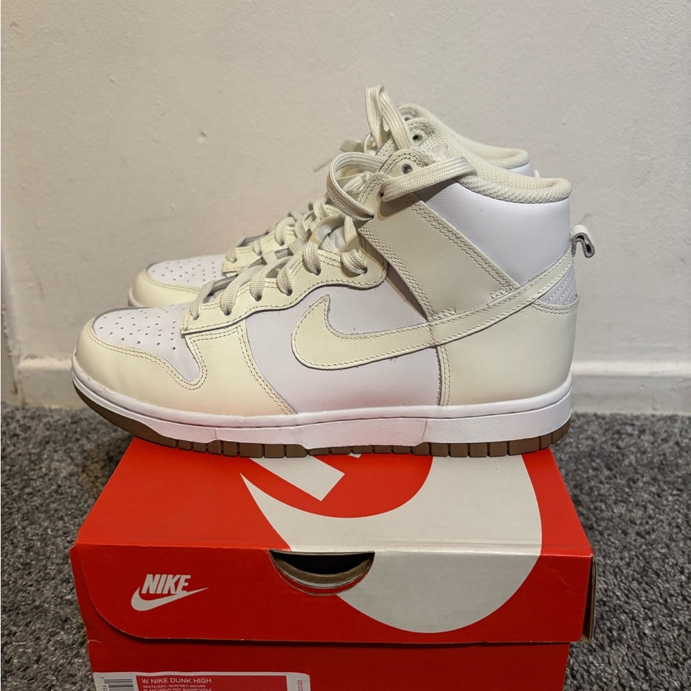 Nike High-Top Sneakers in Cream and White